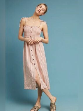 FAITHFUL THE BRAND Anthropologie Brighton Linen Midi Dress 4